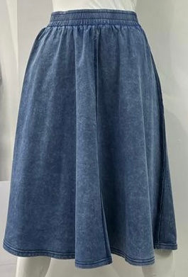 BEST FRENDZ STONEWASH W CENTER SEAM SKIRT BLUE DENIM