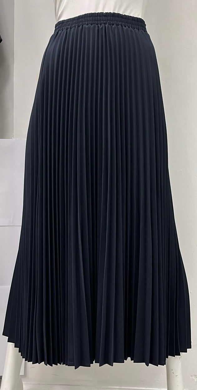 CLASS COLLECTION ACCORDION PLEATED SKIRT-MIDI NAVY