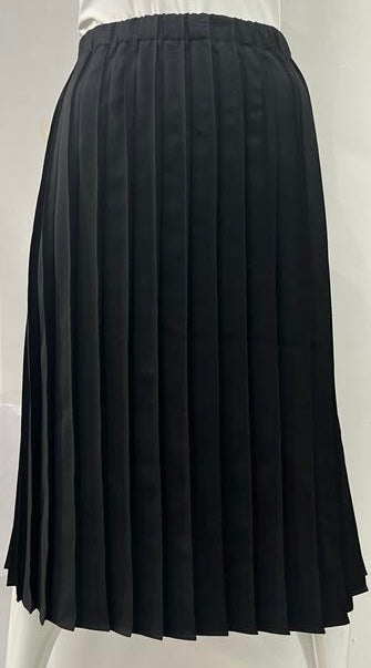 PANIZ PLEATED SKIRT W TOP STITCH-27" &29" BLACK