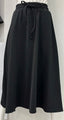 SAMS FASHION RIBBED SKIRT W DRAWSTRING-MIDI BLACK