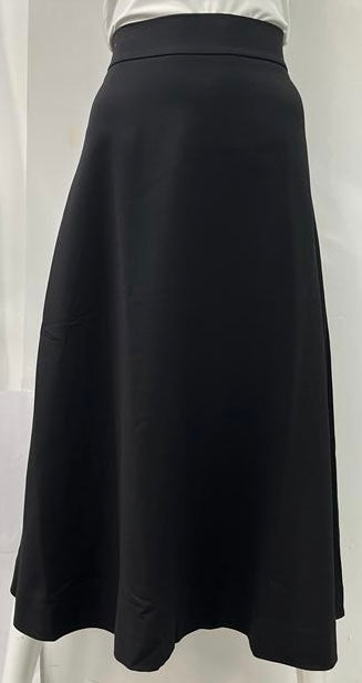 WEAR AND FLAIR BASIC A-LINE SKIRT-MIDI BLACK