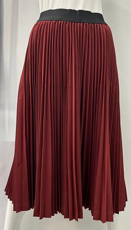 SCIACCA ACCORDION PLEATED SKIRT BURGUNDY
