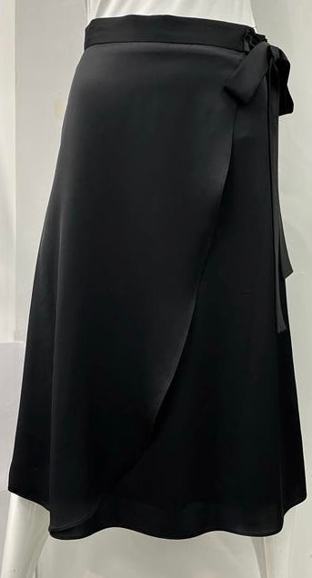 MORCEL MOSSIMO SATIN WRAP SKIRT-29 BLACK