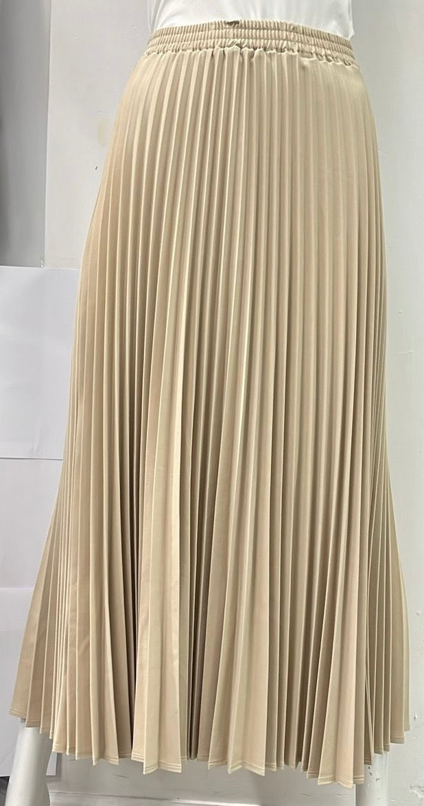 CLASS COLLECTION ACCORDION PLEATED SKIRT-MIDI BEIGE