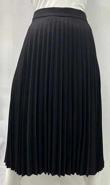 CARLUCCI PLEATED WOOL SKIRT-29" BLACK