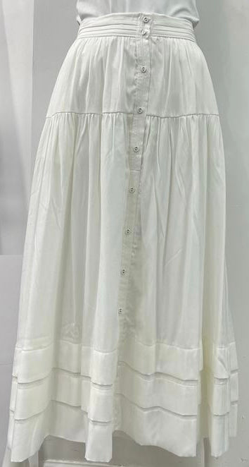 GINGER BUTTON DOWN SKIRT W TUCKED BOTTOM OFF-WHITE