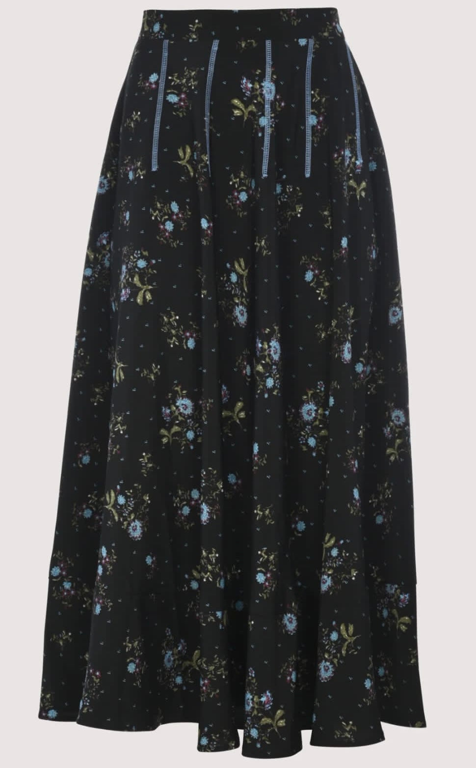 NOVELLA FLORAL SKIRT W EXPOSED SEAMS MULTI