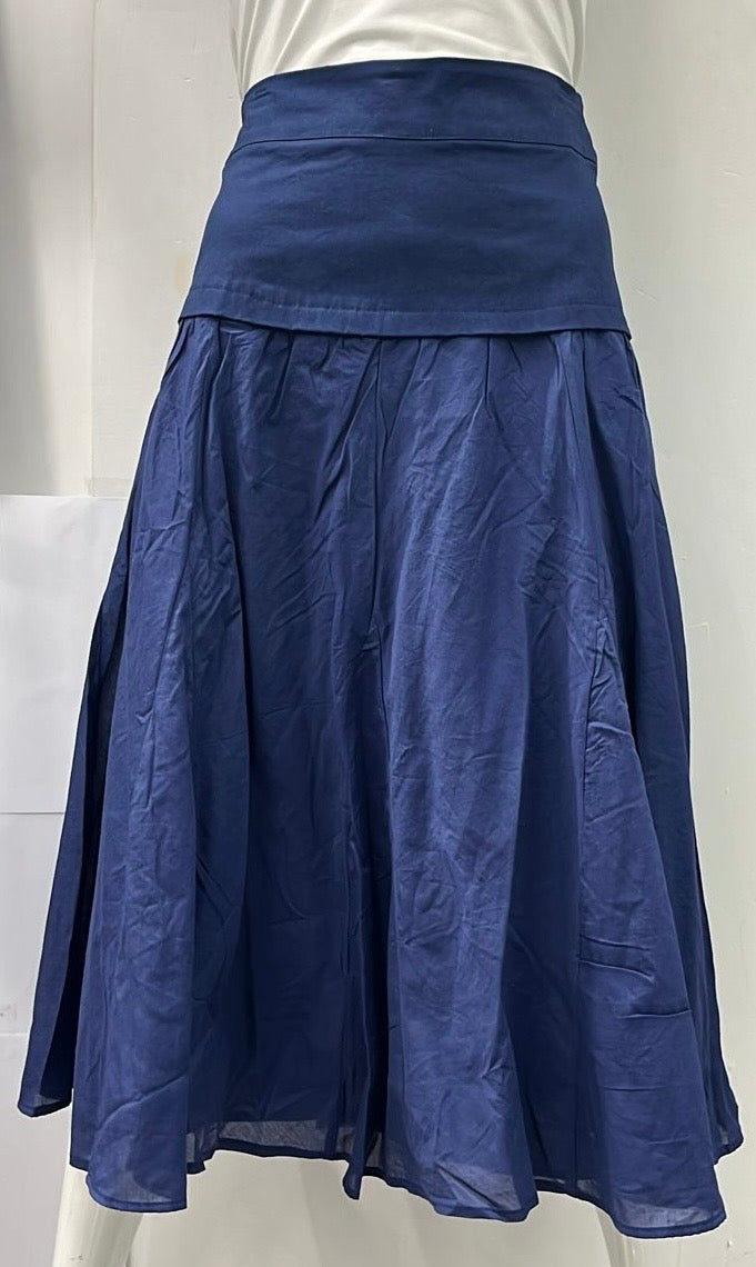 MISS ISSIPPI GAUZE SKIRT W YOKE-MAXI NAVY