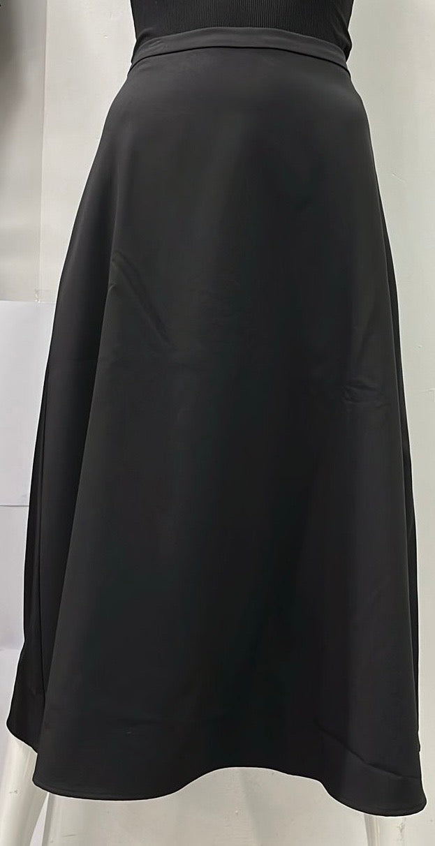 WEAR AND FLAIR DRESSY A-LINE SKIRT-32" BLACK