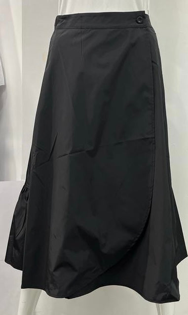 PEODE DESIGN TAFFETA WRAP SKIRT BLACK