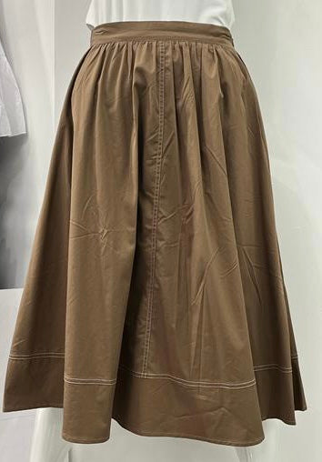 PEODE DESIGN GATHERED SKIRT W STITCHING BRONZE