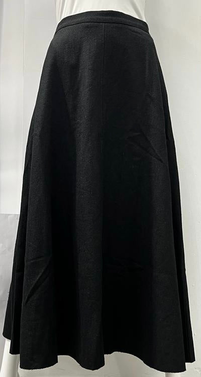 HONEYSEED WOOL SKIRT W CENTER SEAM BLACK