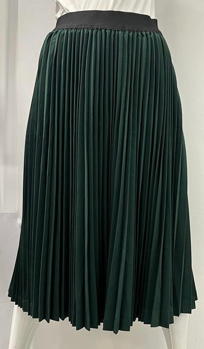 SCIACCA ACCORDION PLEATED SKIRT FOREST GREEN