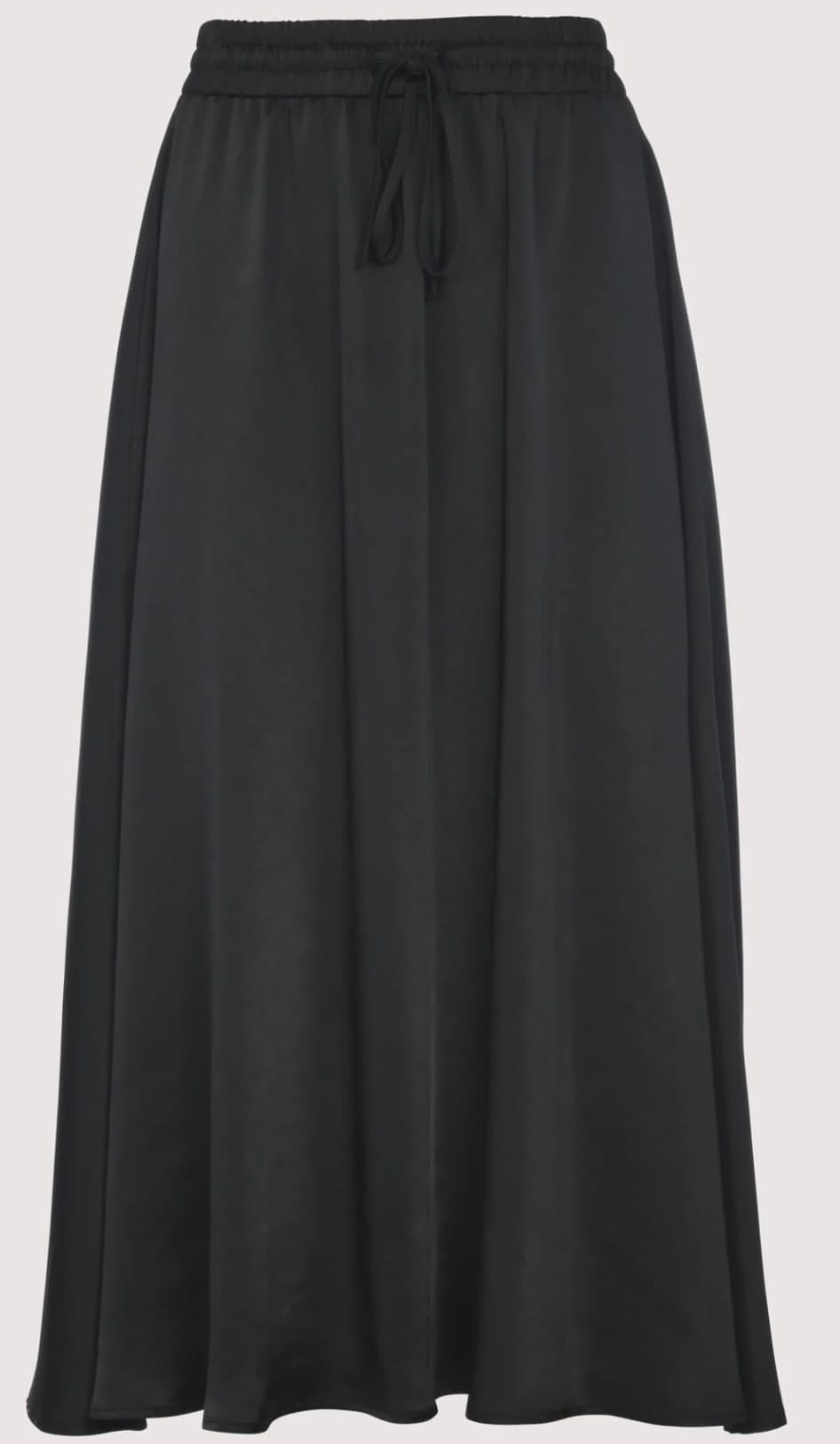 STORY SATIN GATHERED SKIRT W BOW BLACK