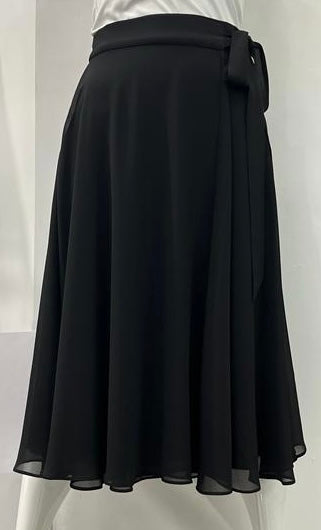 ERMANNA CHIFFON WRAP SKIRT-29" BLACK