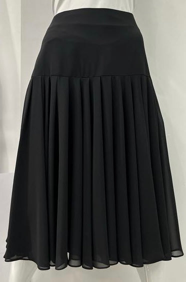 BIANCO NERO CHIFFON SKIRT WITH YOKE-27" BLACK