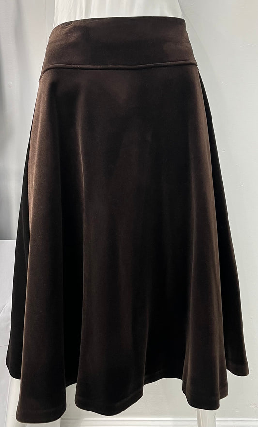 BARELLI VELVET FLAIRY SKIRT BROWN