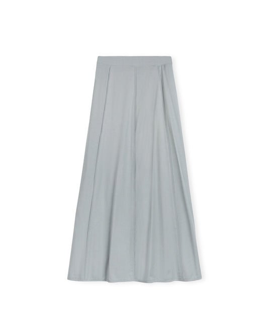 SLATE DETAILED PANELED SKIRT-MIDI BLUE