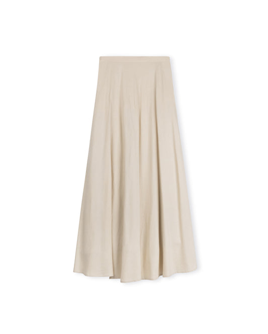 SHIFT TEXTURED LINEN SKIRT-MAXI TAN