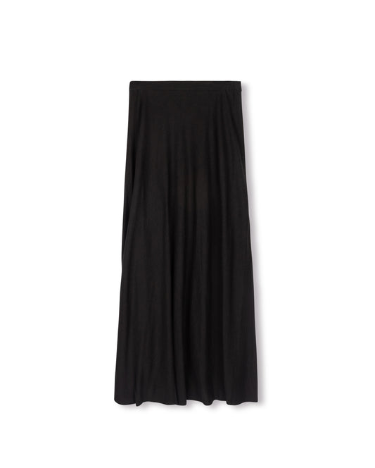 EPIK LINEN FLAIRY SKIRT-MIDI BLACK
