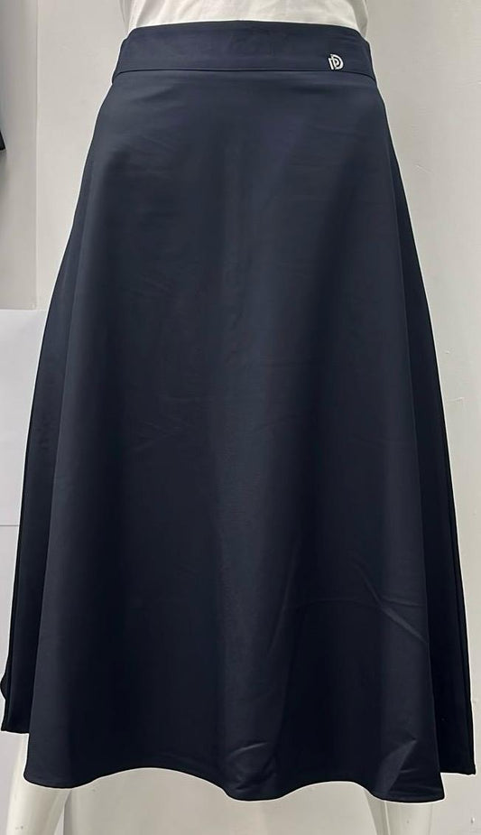 PEODE DESIGN A-LINE CIRCLE SKIRT-MIDI NAVY