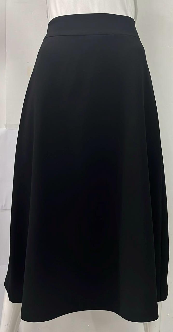 WEAR AND FLAIR A-LINE CREPE SKIRT-EXTRA LONG BLACK