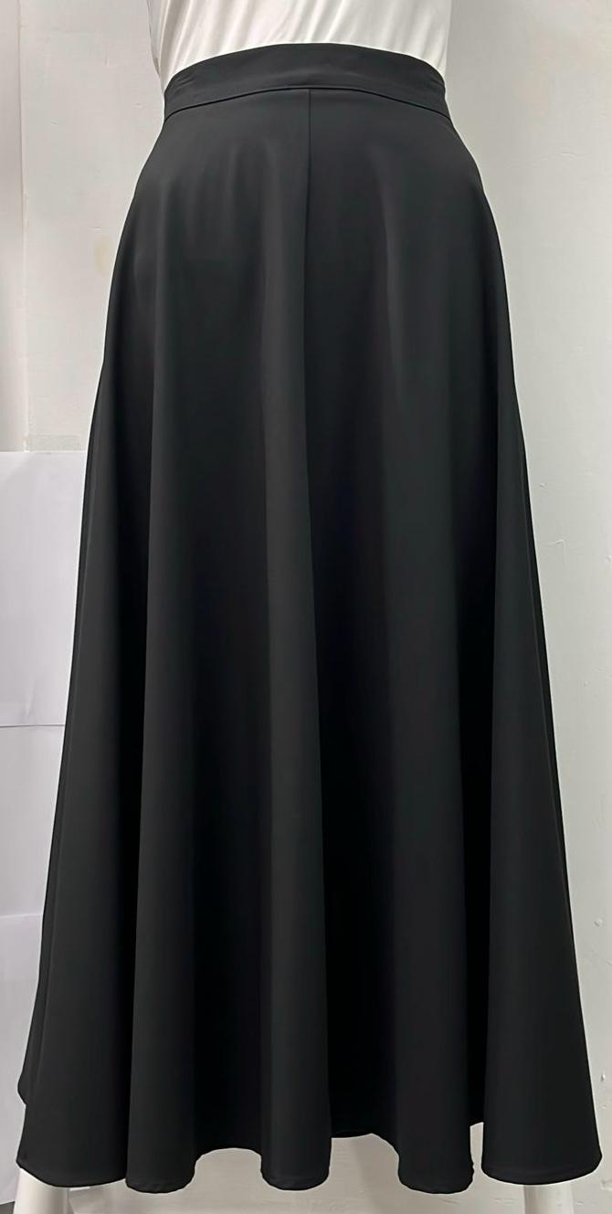 Black midi circle skirt best sale