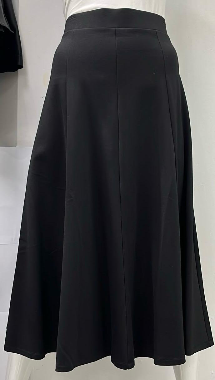 WEAR AND FLAIR PANELED PONTE SKIRT-EXTRA LONG BLACK