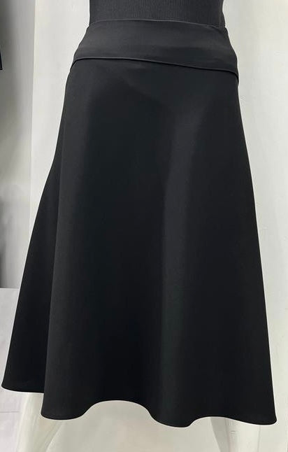 WEAR AND FLAIR WIDE WAISTBAND CREPE SKIRT 25" BLACK