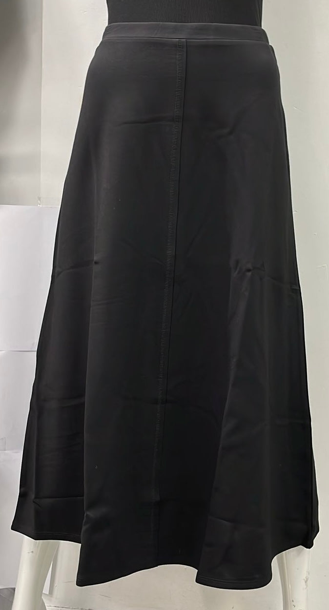 WEAR AND FLAIR PONTE SKIRT W CENTER SEAM-EXTRA LONG BLACK