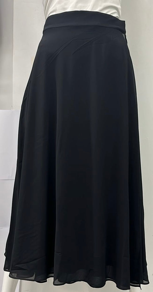 WEAR AND FLAIR CHIFFON WRAP SKIRT-31" BLACK