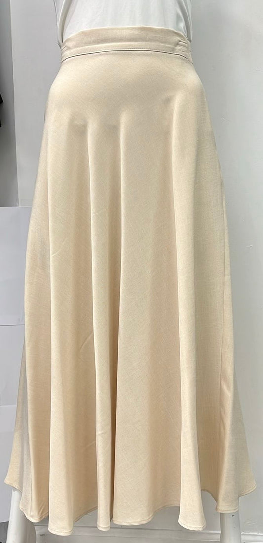 SAMS FASHION A-LINE SKIRT-EXTRA LONG BEIGE