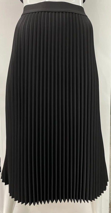 WEAR AND FLAIR ACCORDION 1 " PLEATED SKIRT-MIDI BLACK