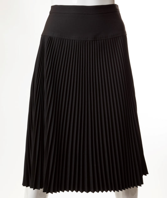 PANIZ ACCORION PLEATED YOKE SKIRT 27" BLACK