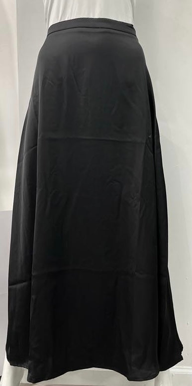 EDIT SATIN A-LINE SKIRT-MAXI BLACK