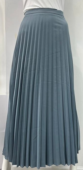 HONEYSEED ACCORDION SATIN SKIRT-MAXI LIGHT BLUE