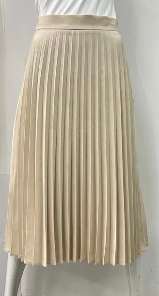 CARLUCCI PLEATED SKIRT 29" SAND