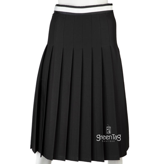 WEAR AND FLAIR PLEATED SKIRT W RIBBON WAISTBAND BLACK