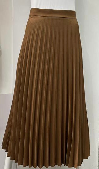 CARLUCCI PLEATED SKIRT-MIDI CAMEL