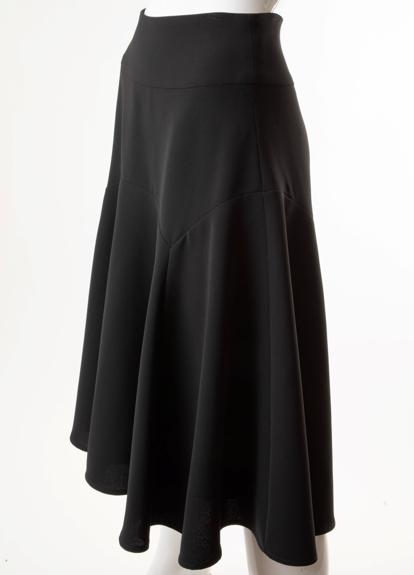 MYSTERY FULL PANEL CREPE SKIRT BLACK