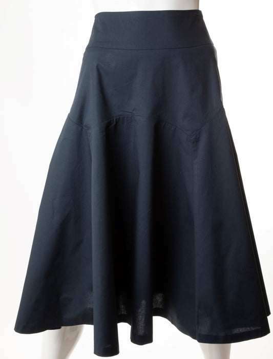 MYSTERY COTTON FLAIR SKIRT NAVY