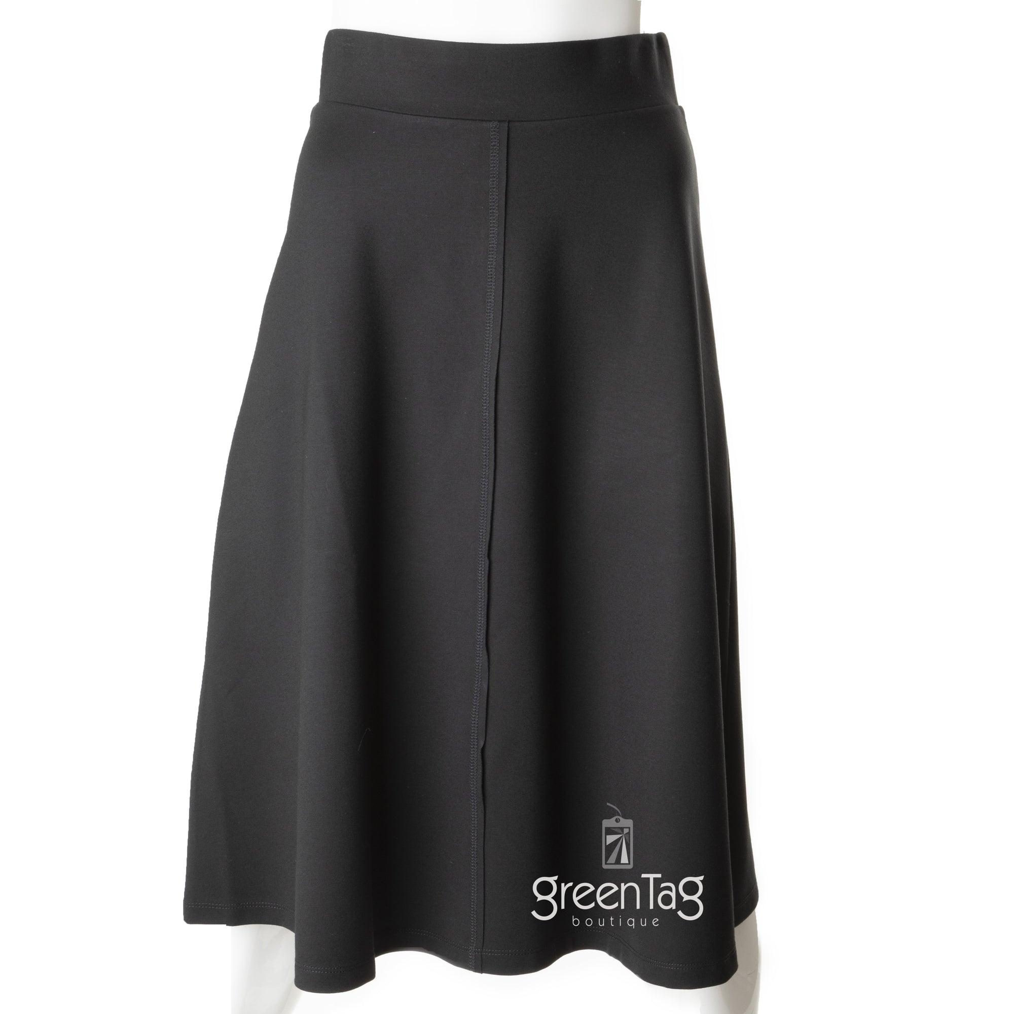 WEAR AND FLAIR  PONTE A-LINE SKIRT W CENTER SEAM 29" BLACK