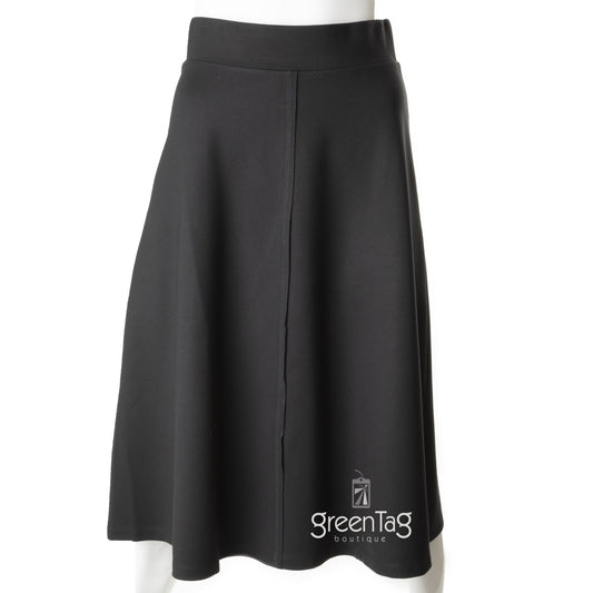 WEAR AND FLAIR  PONTE SKIRT W CENTER SEAM 25" BLACK