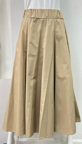 MISS ISSIPPI SOLID PANELED SKIRT BEIGE