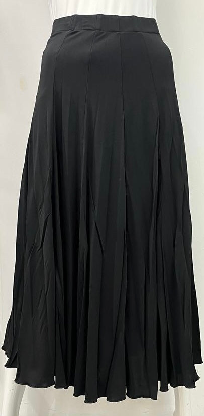 GINGER MESSY PLEAT MIDI SKIRT POLY BLACK