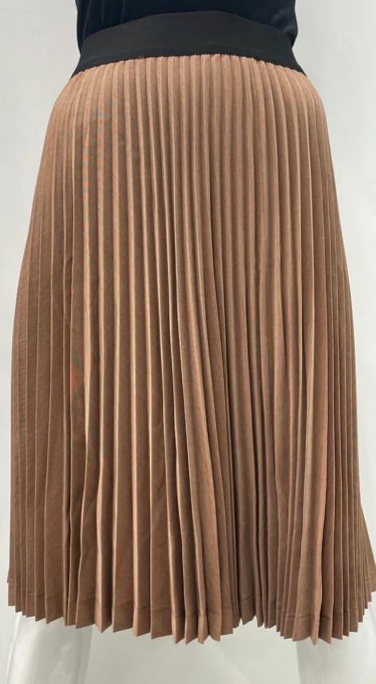 SCIACCA ACCORDION PLEATED SKIRT TAUPE