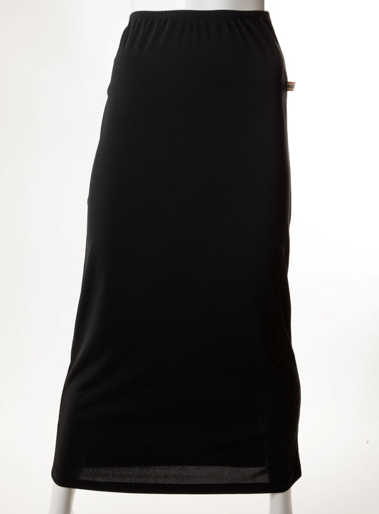 MONTE CARLO STRAIGHT POLY MAXI SKIRT BLACK