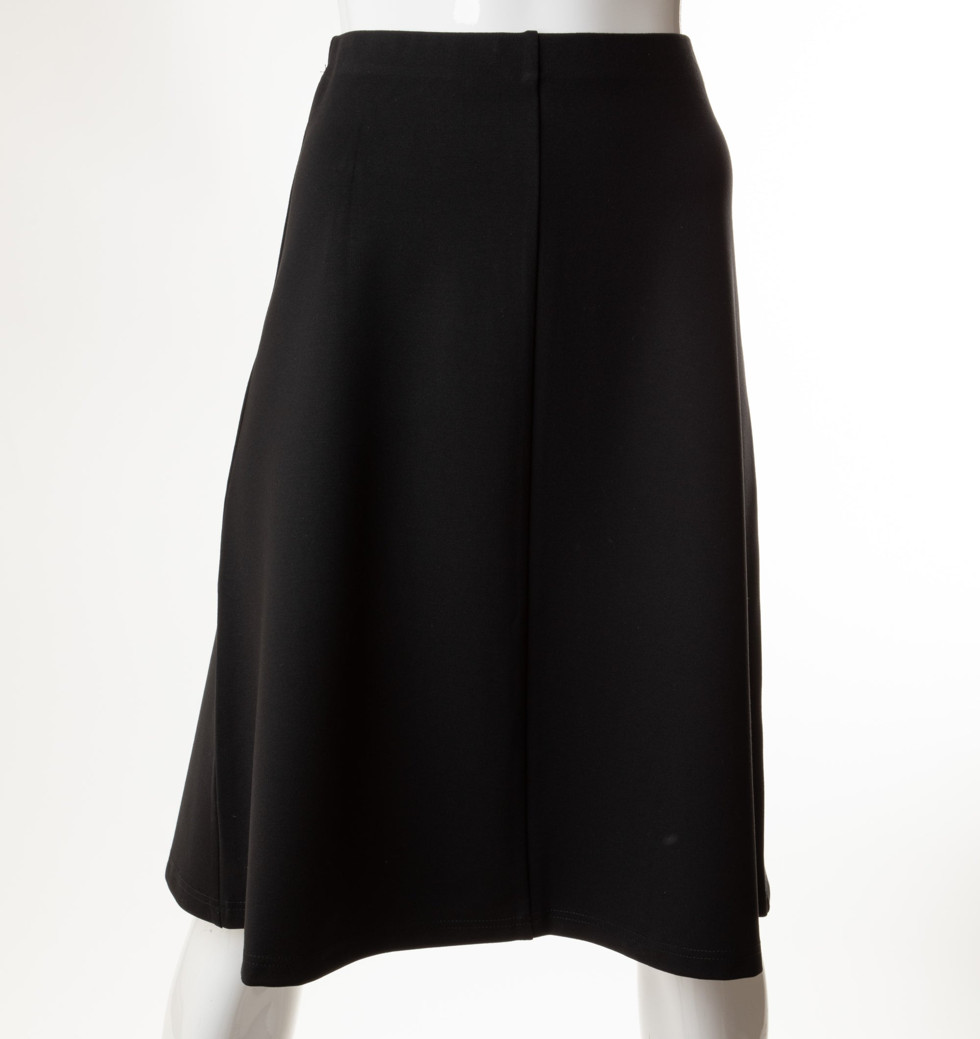 HONEYSEED PONTE A-LINE SKIRT 25" BLACK