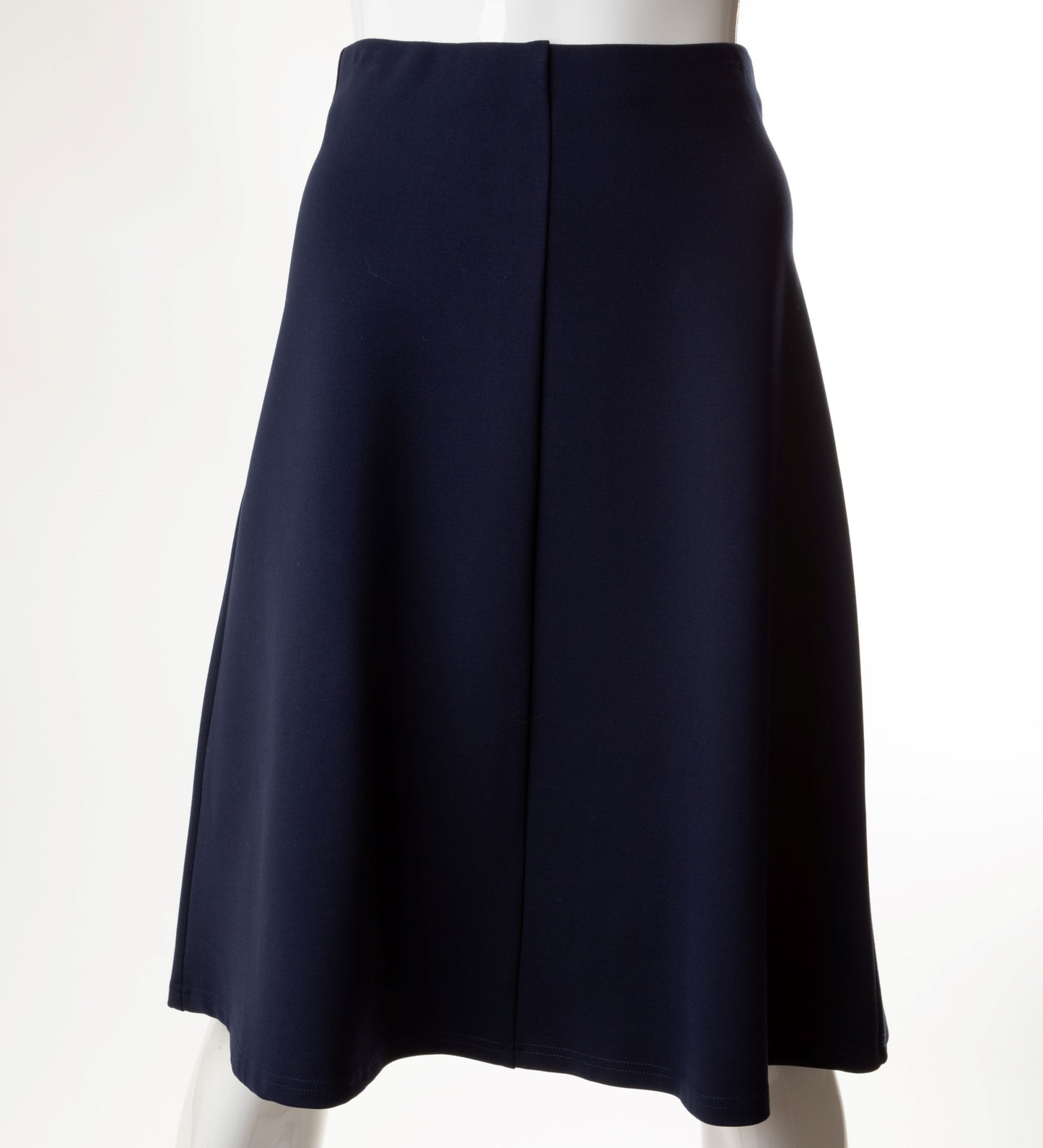 HONEYSEED PONTE A-LINE SKIRT 25" NAVY