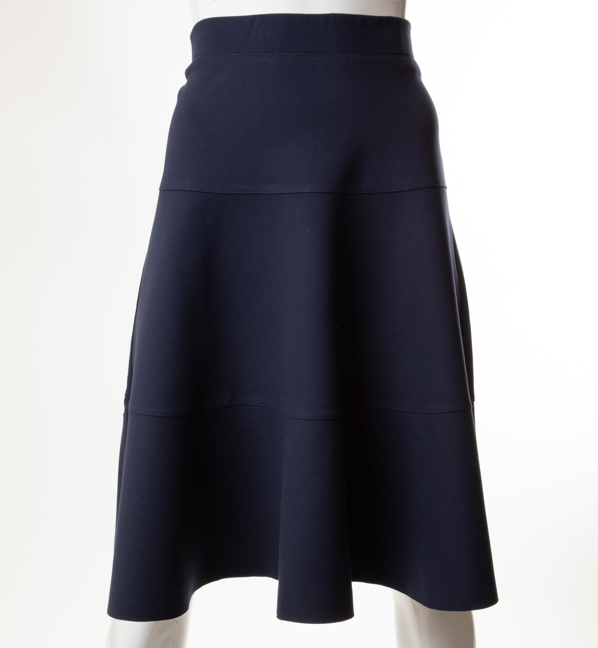 MELI 29 INCHES TIERED PONTE SKIRT NAVY